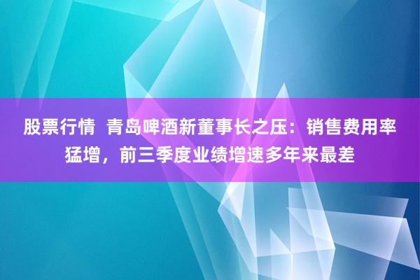 股票行情  青岛啤酒新董事长之压：销售费用率猛增，前三季度业绩增速多年来最差