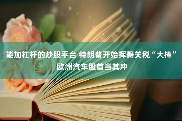 能加杠杆的炒股平台 特朗普开始挥舞关税“大棒” 欧洲汽车股首当其冲