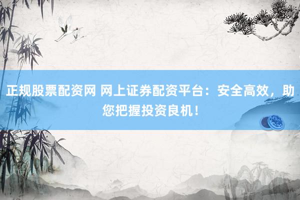 正规股票配资网 网上证券配资平台：安全高效，助您把握投资良机！