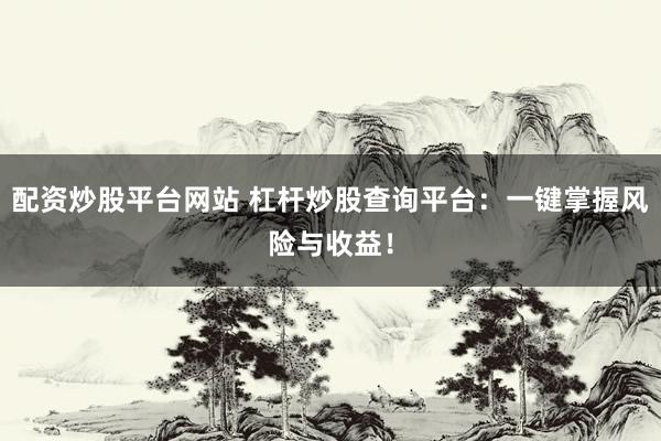 配资炒股平台网站 杠杆炒股查询平台：一键掌握风险与收益！