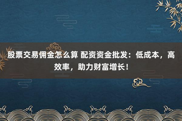 股票交易佣金怎么算 配资资金批发：低成本，高效率，助力财富增长！