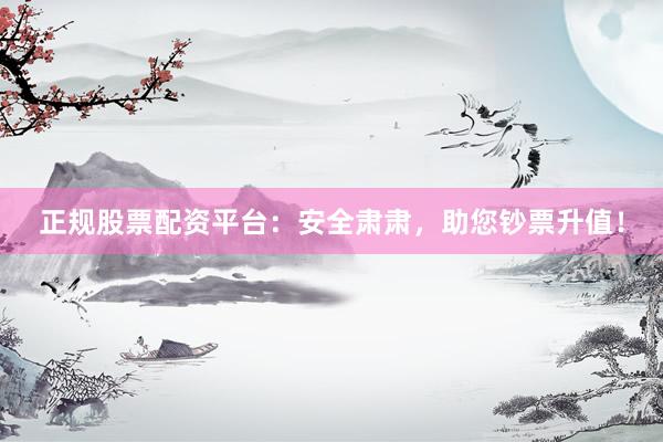 正规股票配资平台：安全肃肃，助您钞票升值！