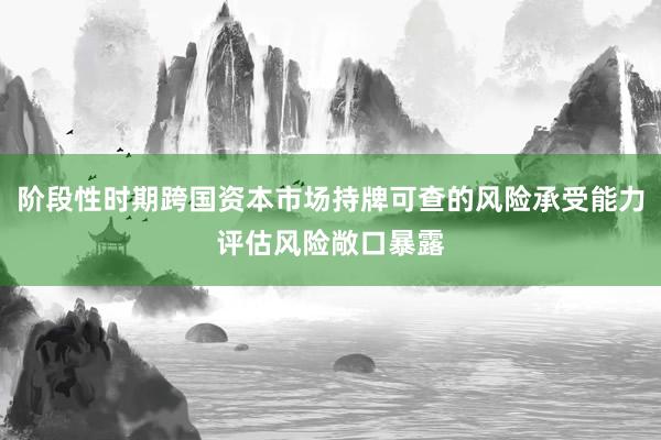 阶段性时期跨国资本市场持牌可查的风险承受能力评估风险敞口暴露