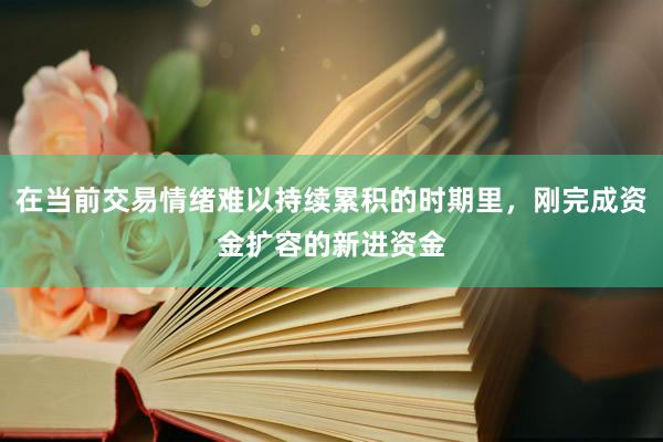 在当前交易情绪难以持续累积的时期里，刚完成资金扩容的新进资金