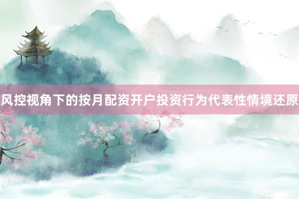 风控视角下的按月配资开户投资行为代表性情境还原