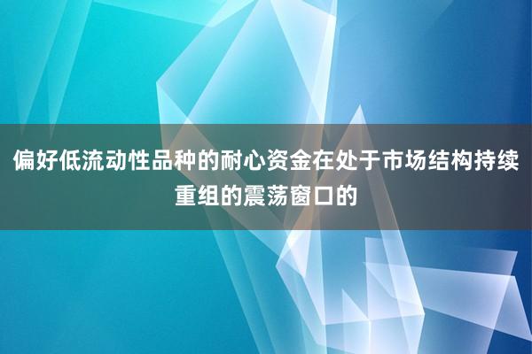 偏好低流动性品种的耐心资金在处于市场结构持续重组的震荡窗口的