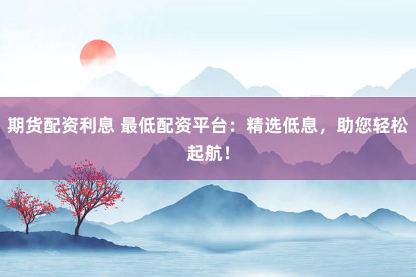 期货配资利息 最低配资平台：精选低息，助您轻松起航！